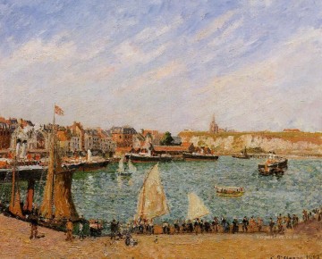  Dieppe Painting - afternoon sun the inner harbor dieppe 1902 Camille Pissarro
